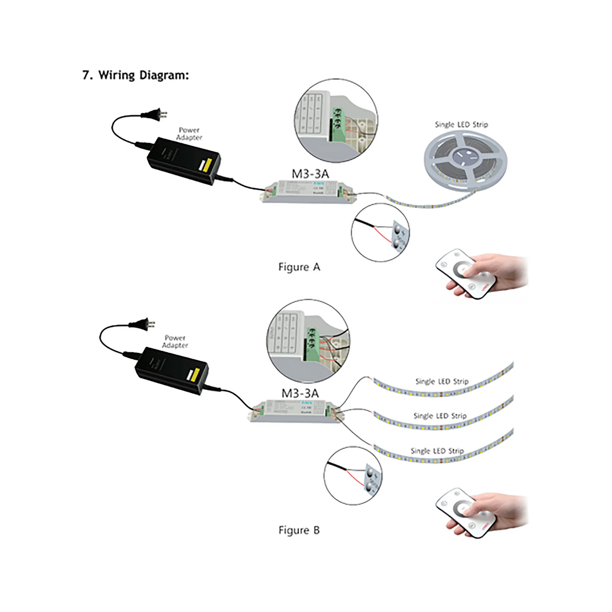 Dimming Remote Control 433MHz RF 3V CR2032, 40m range. M1  LTECH Remote Control